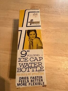 Vintage Finesse 9" Folding Ice Cap Water Bottle Hot Cold Pack In Box
